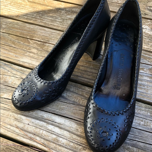 Jack Rogers leather chunky heel Isabelles - Picture 1 of 3